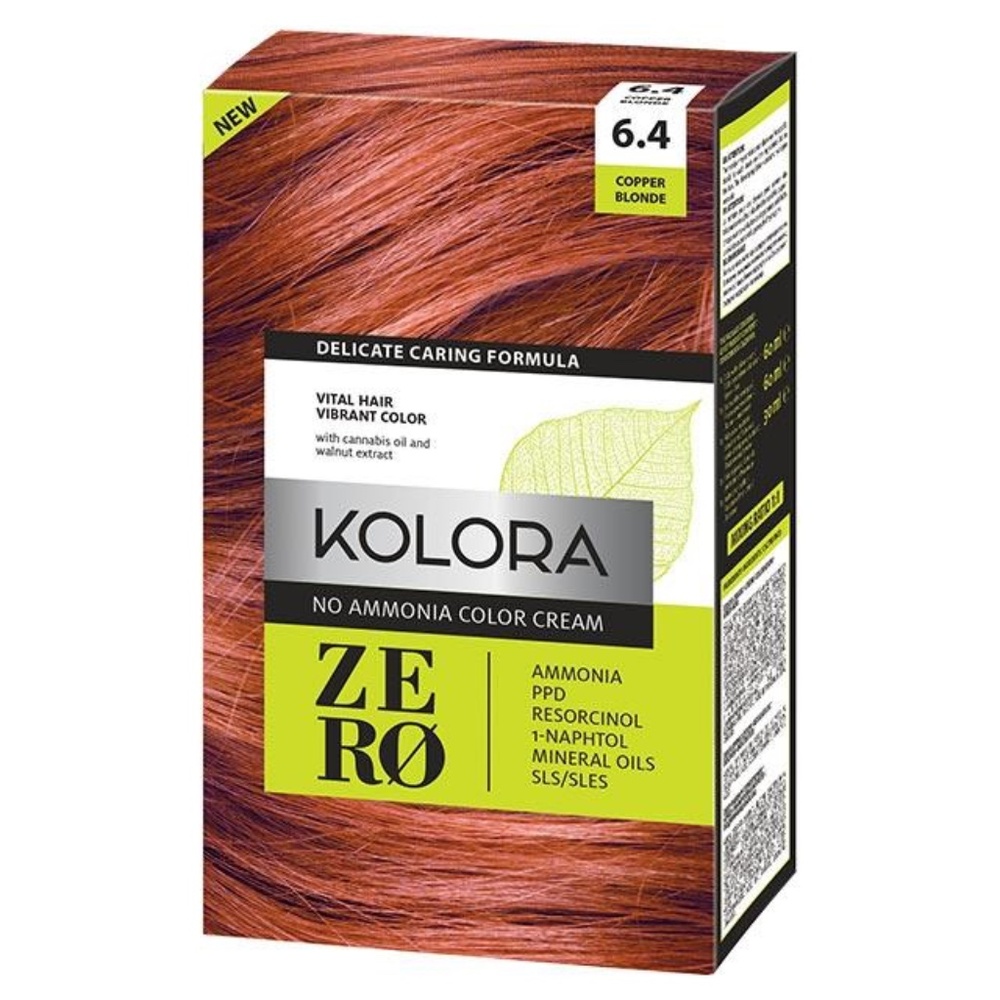 Hair Color Kolora Zero, 6.4 Copper Blonde